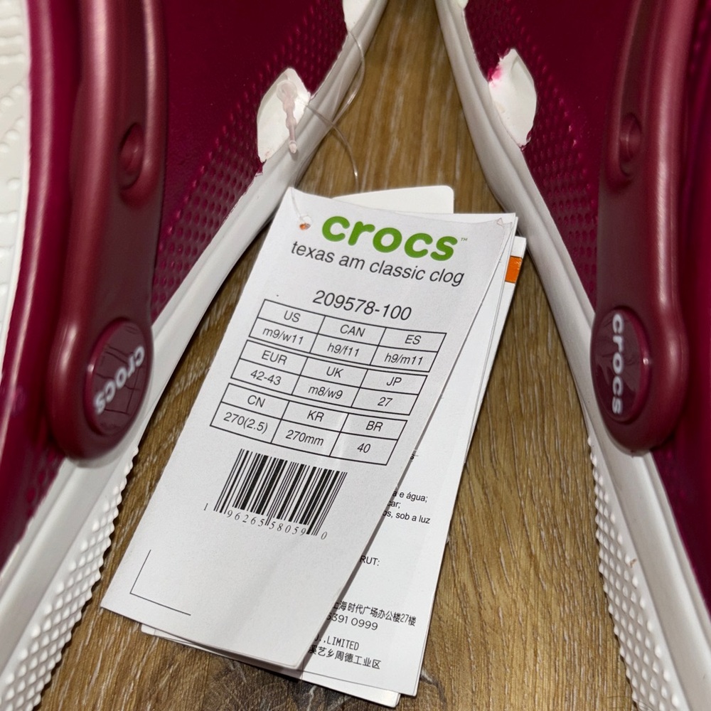 CROCS Men’s Maroon and White Texas A&M Logo Clog - Picture 7 of 9